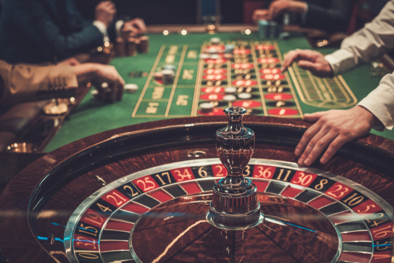 Gambling table in luxury casino